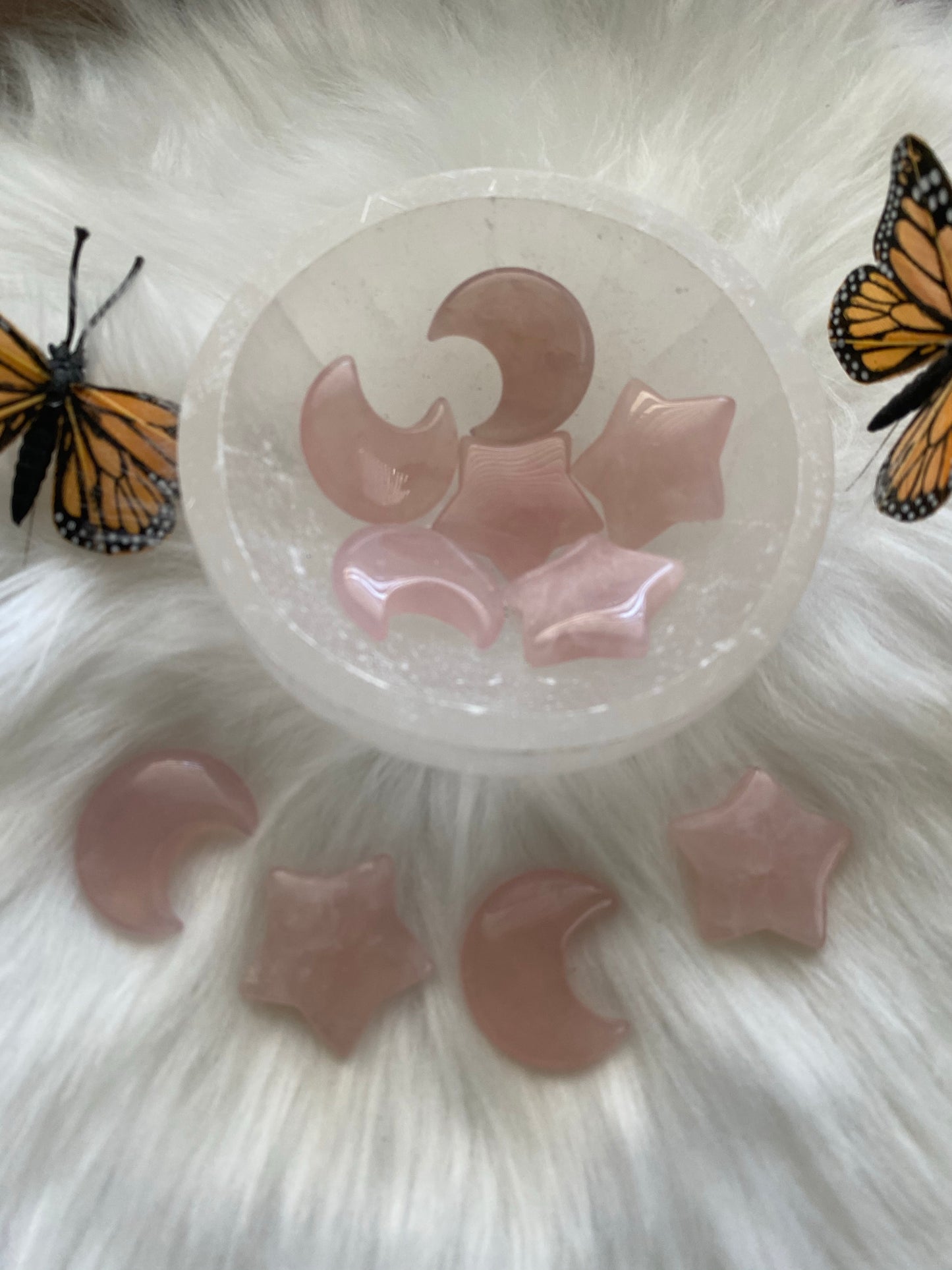 Rose Quartz Moon & Star