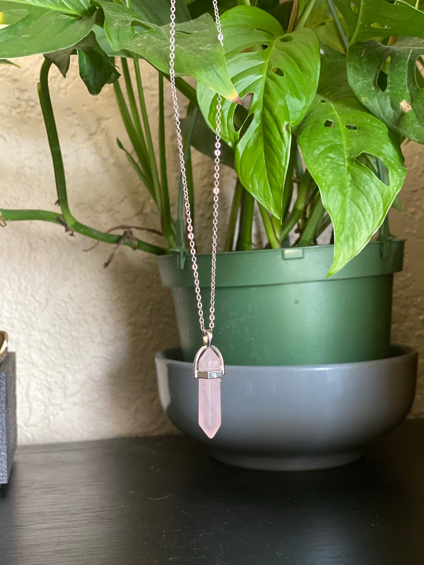 Rose Quartz Double Point Necklace