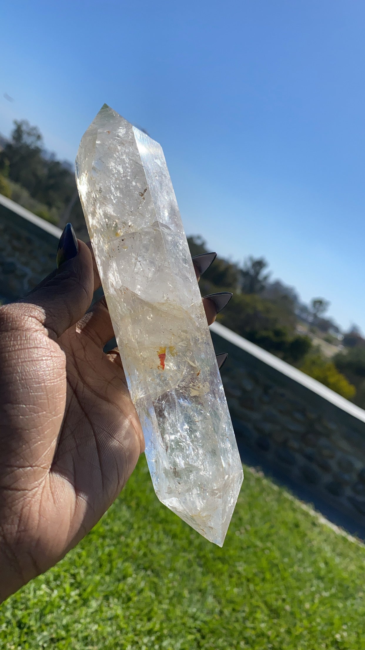 Clear Quartz DT Double Point Wand