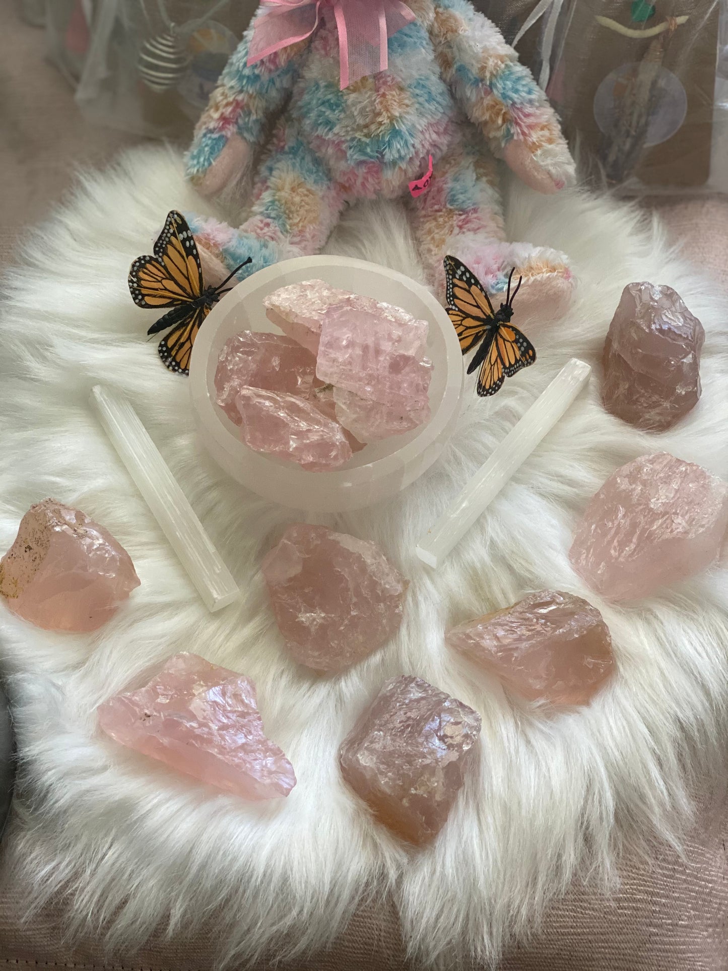 Raw Rose Quartz Pieces