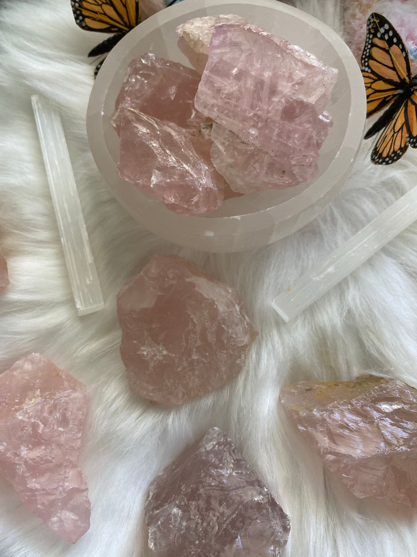 Raw Rose Quartz Pieces