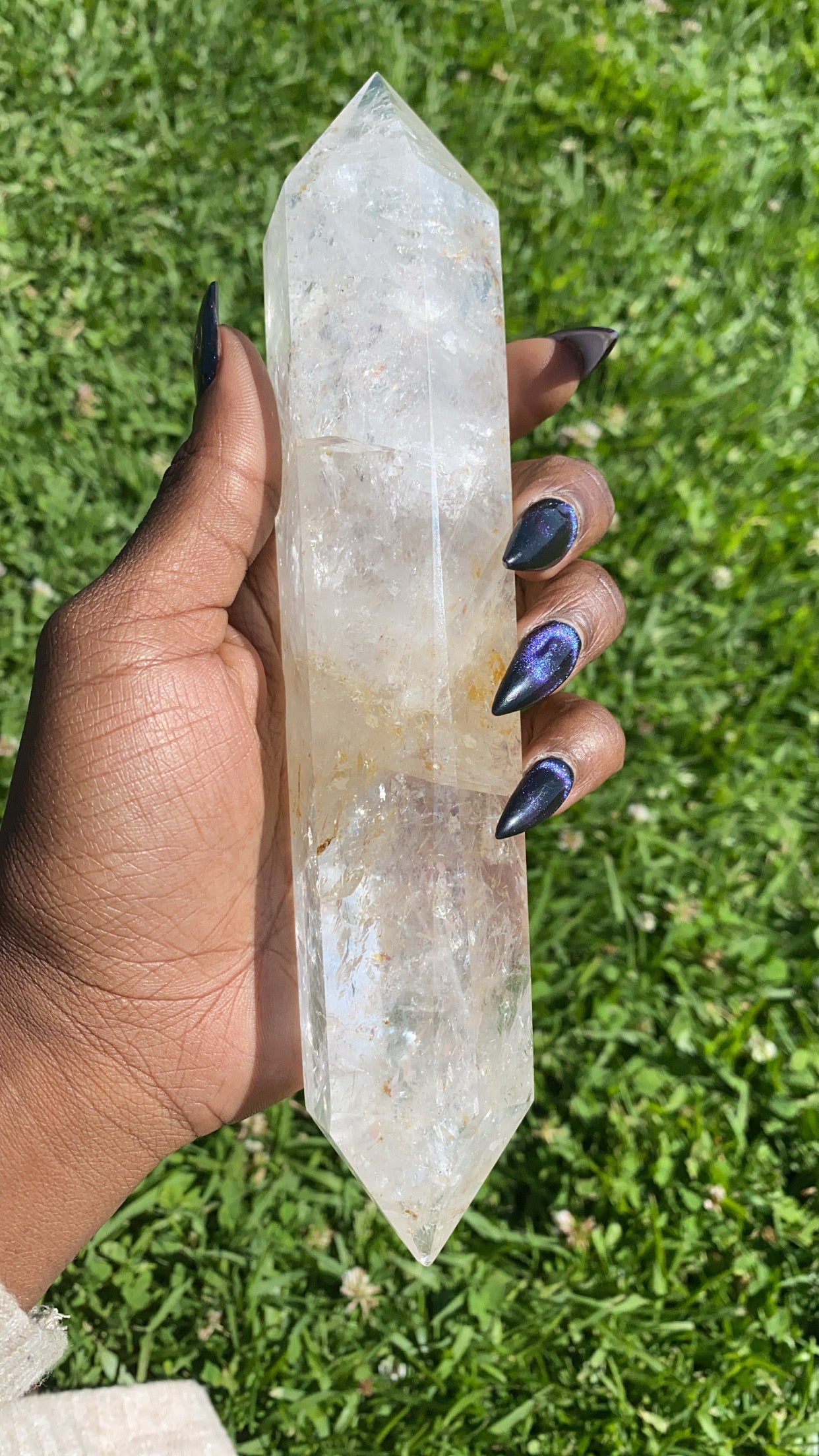 Clear Quartz DT Double Point Wand
