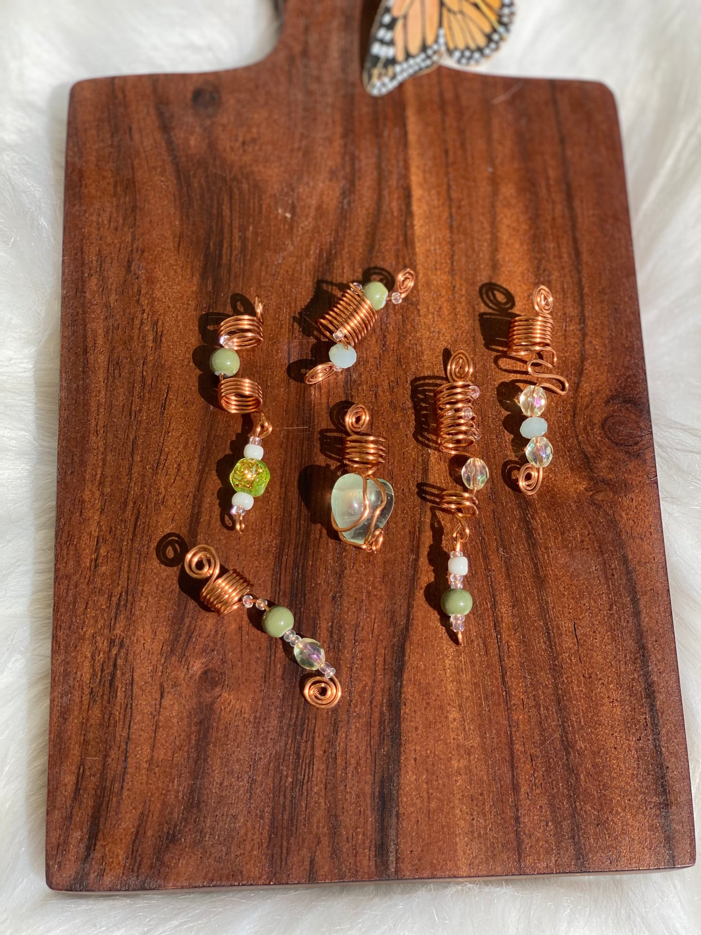 Green Fluorite LOC / Hair Heart Set