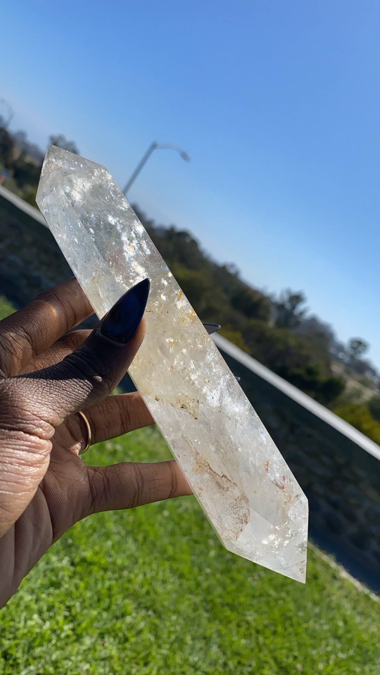 Clear Quartz DT Double Point Wand