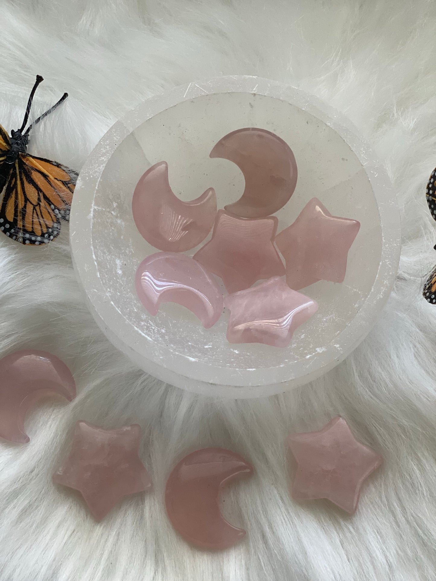 Rose Quartz Moon & Star