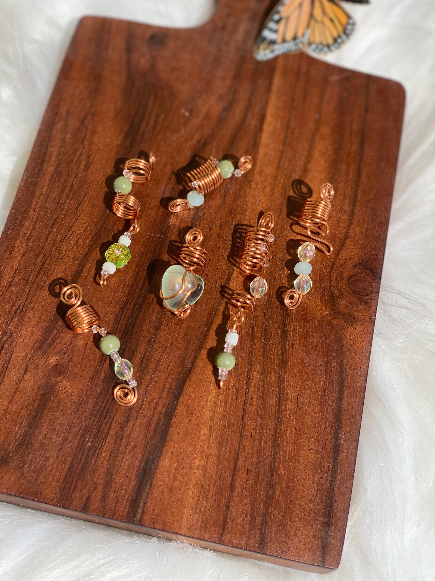 Green Fluorite LOC / Hair Heart Set