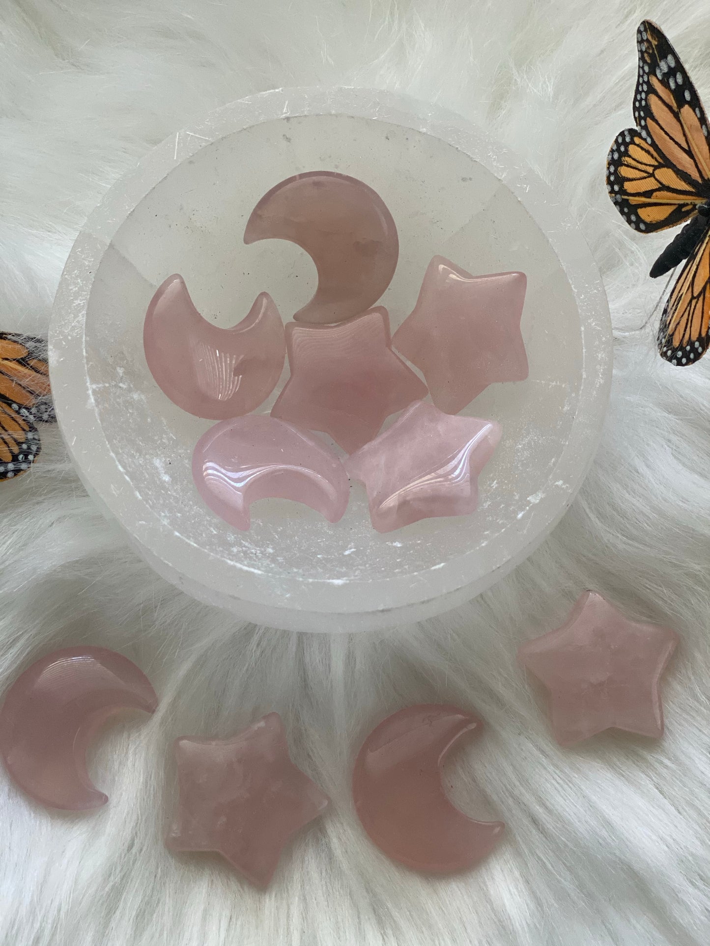 Rose Quartz Moon & Star
