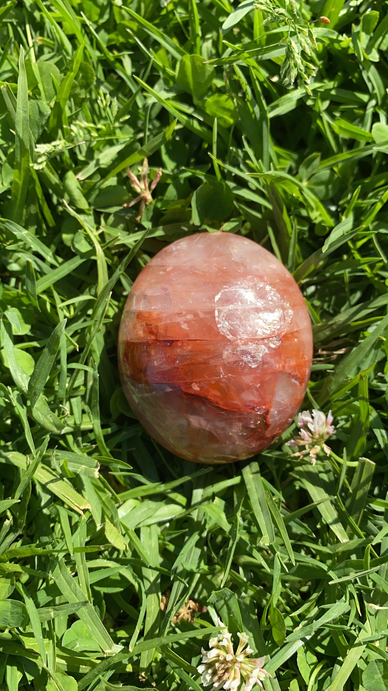 Fire Quartz Palm Stone
