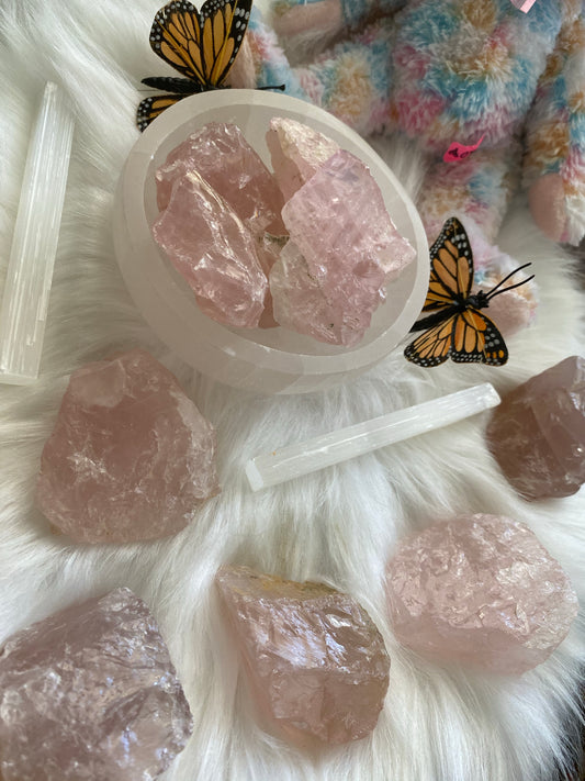 Raw Rose Quartz Pieces