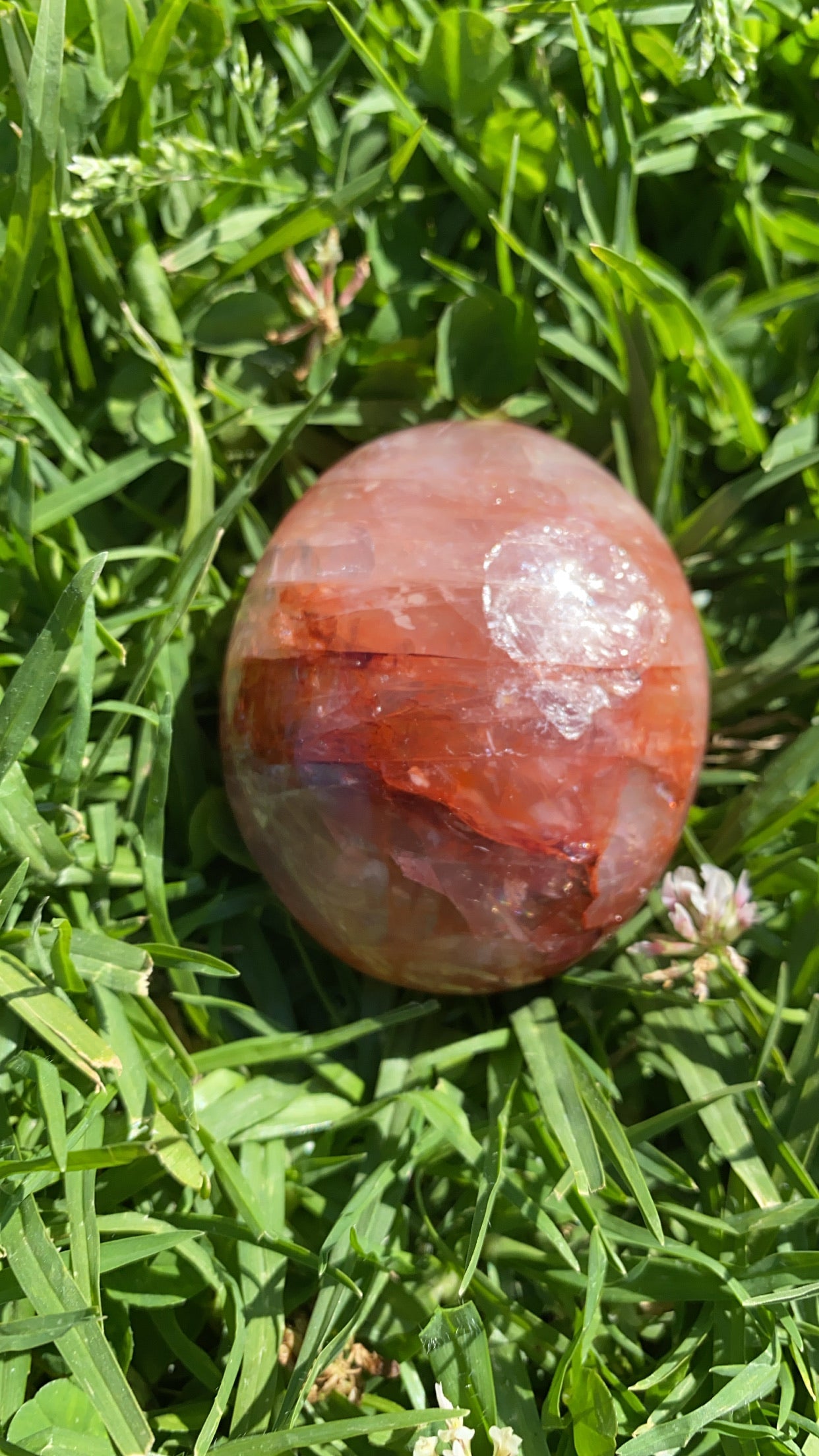Fire Quartz Palm Stone