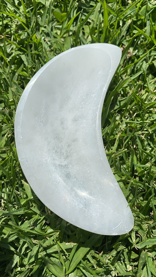 Selenite Crescent Moon Bowl