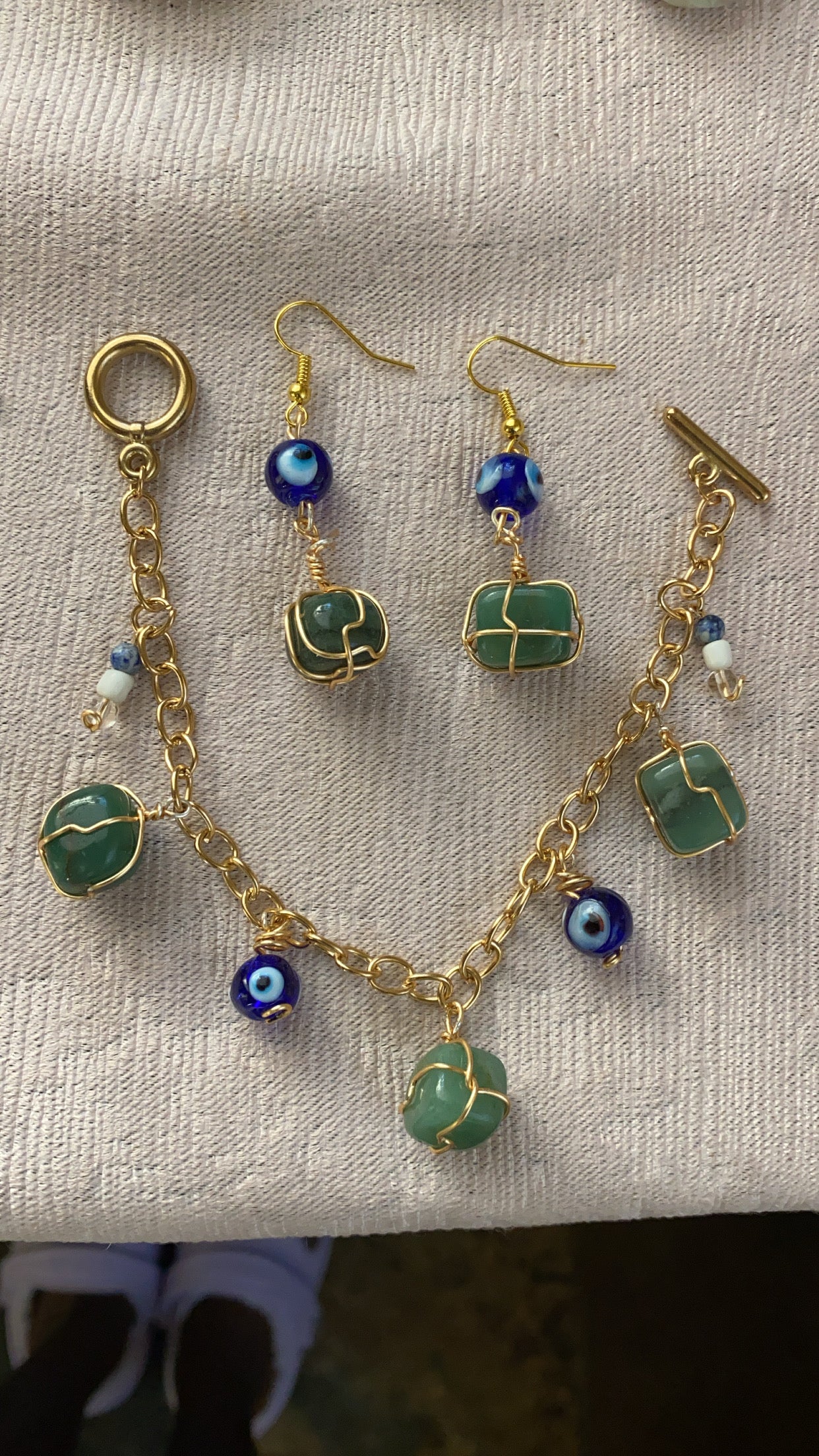 Handmade Earring and Bracelet/Anklet Set