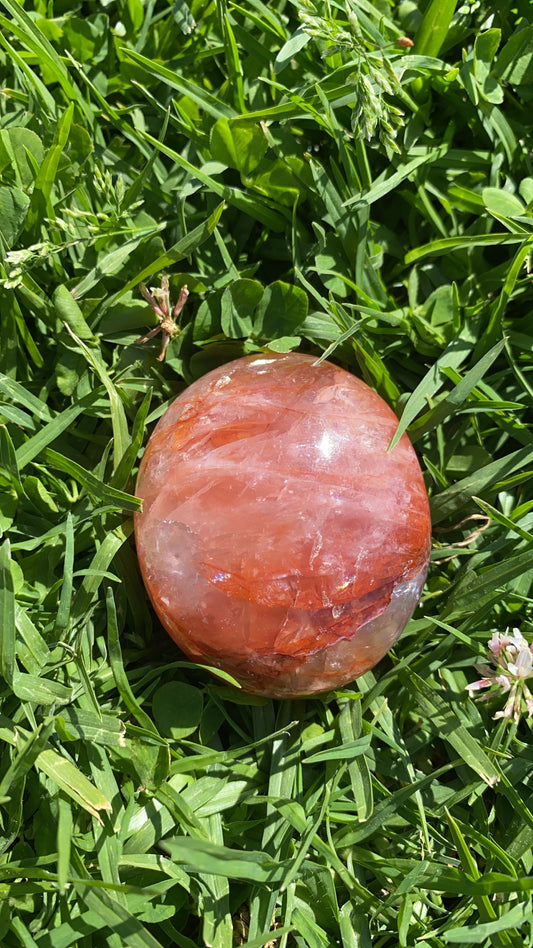 Fire Quartz Palm Stone